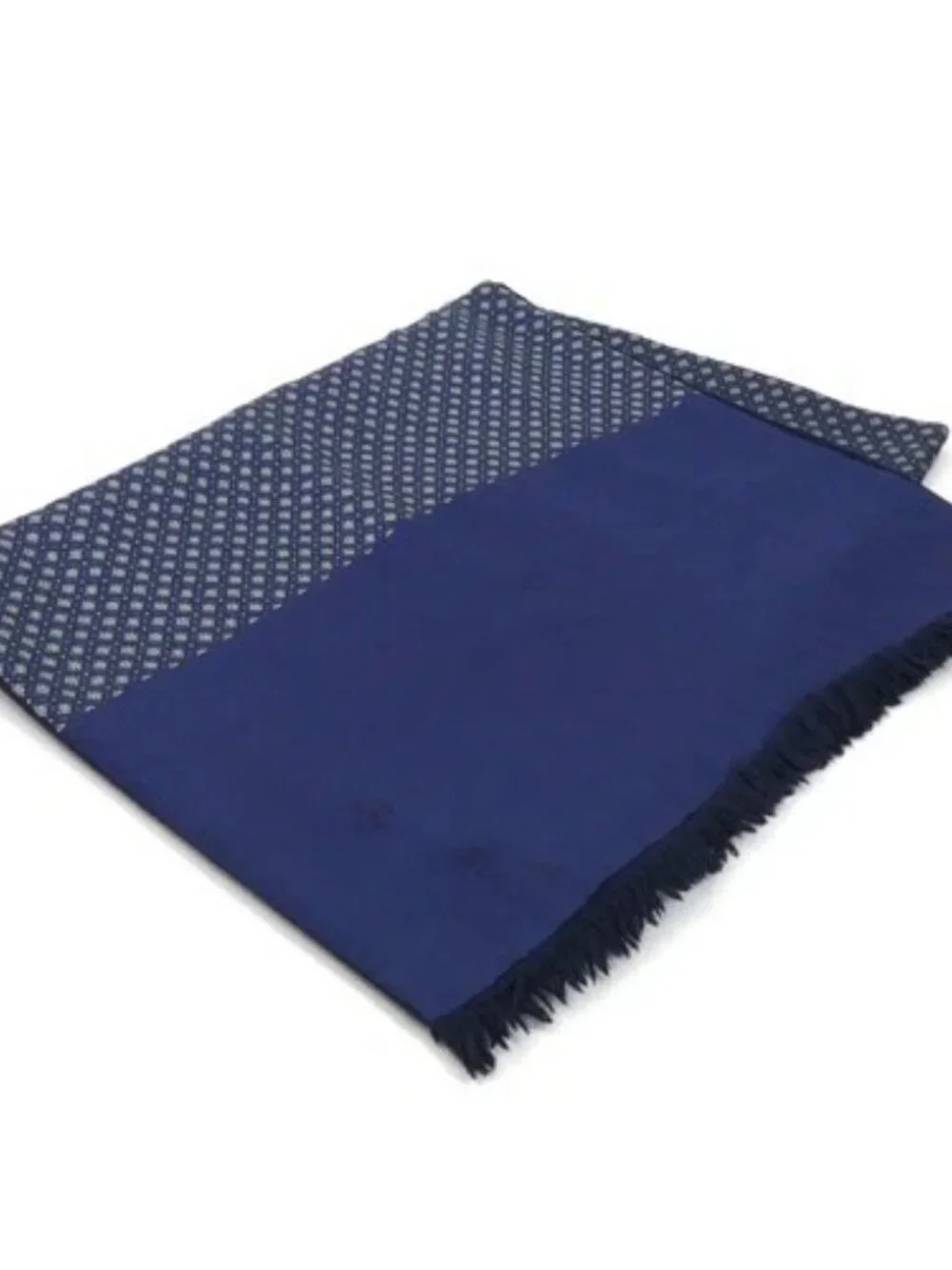 Auth HERMES Shawl Stole Scarf Navy/Multicolor Silk/Angola - e60719a - Picture 2 of 8